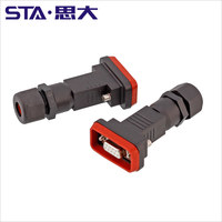 Adaptador de Conector DIN Macho Hembra AISG D-SUB DB9 de 9 Pines, Impermeable IP67, 10A AC250V RS232