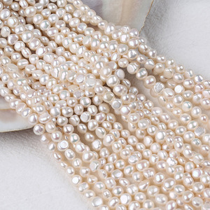 Perles de Zhuji en gros, perles d'eau douce naturelles baroques de 7-8 mm, perles lâches, deux côtés, côté lumineux, trou latéral, lumière intense, matériau de bricolage - Product Image 1