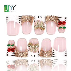 <span class=keywords><strong>Uñas</strong></span> Postizas de Lujo Hechas a Mano con Diamantes de Imitación 3D, de Alta Calidad, 10 Piezas, Acrílicas, de Gel, Cobertura Completa, con Logotipo Personalizado - Product Image 1