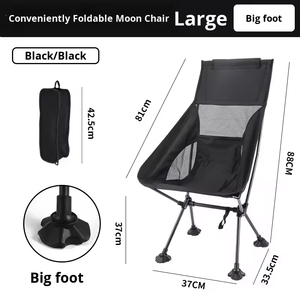 Chaise de camping pliante portable et respirante pour l'extérieur, chaise de plage anti-affaissement à pieds de grenouille, chaise de loisirs - Product Image 5