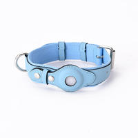 Collar de Cuero de Lujo para Perro con AirTag, Collar Personalizado Antipérdida con Rastreo para Mascotas, Funda para AirTag de Apple para Perros Pequeños, Medianos y Grandes