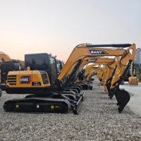 Mini-excavatrice sur chenilles hydraulique Sany 60C d'occasion de marque chinoise avec capacité de godet, à vendre