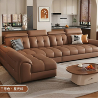 Fauteuil inclinable en cuir tufté manuel, canapé individuel réglable avec porte-gobelet latéral pour home cinéma et salon