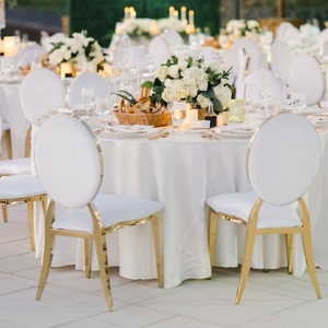 Chaise de banquet empilable en métal Louis à dossier rond pour hôtel, restaurant, <span class=keywords><strong>mariage</strong></span>, mobilier d'extérieur commercial de luxe en gros - Product Image 2