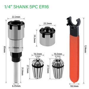 LAVIE ER16 varilla de extensión Collet <span class=keywords><strong>UM</strong></span> tipo Llave tuerca 5 uds juego para brocas de enrutador máquina de grabado para carpintería CER16T5A - Product Image 2