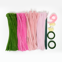 Romantische Rozenboeket Creatieve Set 436 Stuks Buigbare Chenille Stengels Pijpenragers voor Valentijnscadeau Huis Bruiloft Feestdecoratie