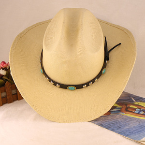 Chapeau haut <span class=keywords><strong>de</strong></span> forme en paille tressée à la main en papier rigide, avec logo personnalisé, design OEM, chapeau <span class=keywords><strong>de</strong></span> chevalier, chapeau <span class=keywords><strong>de</strong></span> <span class=keywords><strong>cowboy</strong></span>, chapeaux à large bord - Product Image 5