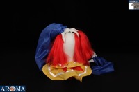Clown d'Halloween animé de 14 pouces avec tête qui bouge et yeux LED, accessoires musicaux effrayants pour décoration de maison hantée ou de bar