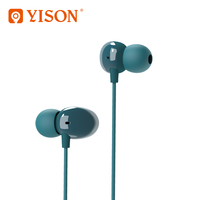 Yison Plastik Headphone Nyaman Earphone 3.5mm Berkabel Kabel TPE 1.2m Bass Stereo Kuat Warna Putih