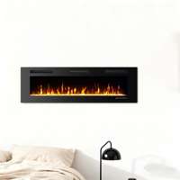 Cheminée murale électrique moderne à télécommande avec 13 couleurs de flamme et chauffage intégré pour la décoration intérieure