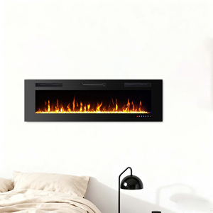 <span class=keywords><strong>Chimenea</strong></span> Eléctrica Moderna de Pared con Control Remoto, 13 Colores de Llama, con Calefacción para Decoración del Hogar - Product Image 1