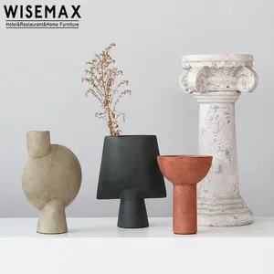 WISEMAX FURNITURE Modern minimalism handmade ceramic art ornament decorazioni per la casa soggiorno vaso di fiori geometrici