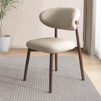 Chaise de salle à manger minimaliste moderne, dossier haut de gamme, structure en métal, coussin en cuir PU, pour la maison, les salons, les cafés