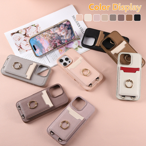 Portefeuille de luxe bandoulière chaîne en cuir lanière étui bandoulière anneau carte <span class=keywords><strong>coque</strong></span> de téléphone pour <span class=keywords><strong>IPhone</strong></span> 17 Pro Max 16E 15 14 13 - Product Image 6