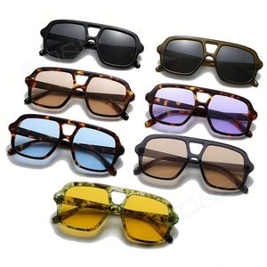 Lunettes de soleil carrées à grande monture pour hommes et femmes, avec logo personnalisé, tendance 2025, UV400, double pont, style punk pilote - Product Image 4