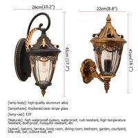 Lampes murales vintage européennes étanches IP65, lampe murale LED rétro noire pour extérieur, balcon, terrasse, couloir