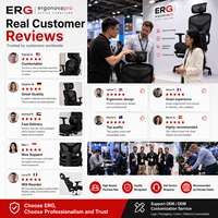 Fauteuil de bureau ergonomique Ergonovapro Premium avec repose-pieds extensible, inclinaison profonde à 135 degrés, dossier haut en mesh, fauteuil de direction