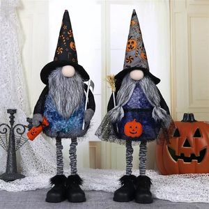 Adorable Juego de Gnomos de Halloween con Luz, 2 Piezas, Brujas de Peluche Brillantes para Decoración de Chimenea - Product Image 3