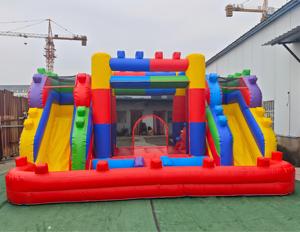 Château <span class=keywords><strong>gonflable</strong></span> avec toboggan, blocs de construction, matériau PVC, garantie 3 ans, capacité 500 kg, souffleur inclus <span class=keywords><strong>pour</strong></span> enfants et <span class=keywords><strong>adultes</strong></span> - Product Image 2