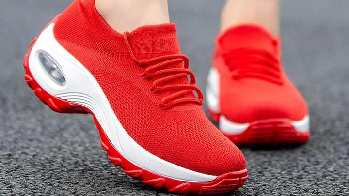 Running Shoes Red And White Sneakers Womens Protechnology Sneakers