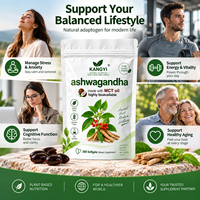 Ashwagandha Extract Softgel 300mg met MCT-olie Zwarte Peper Hoge Absortie Dagelijkse Wellness OEM