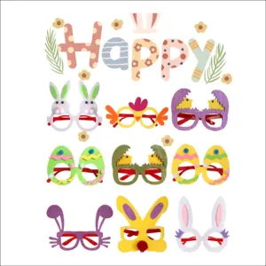 Мультяшные пасхальные очки забавные кроличьи яичные оправы для детских Праздничных Украшений реквизит для фотобудки