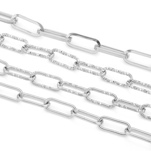 Stainless Steel 7mm Wide Gold Plated Chain Oval Patterned Decorative Chain For Beading Supplies - Product Image 4