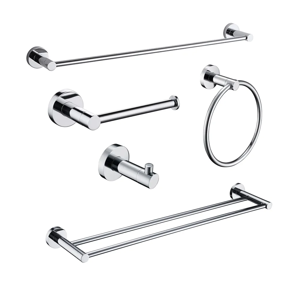 Moderne chrome bad wc 5 stück spezielle design badezimmer zubehör set