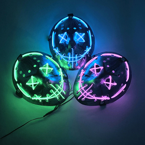 เจสัน วอร์ฮีสหน้ากากฮาโลวีน LED หน้ากากคอสเพลย์เรืองแสงในที่มืด หน้ากากธีมภาพยนตร์เรืองแสง หน้ากากกระพริบแสงในเวลากลางคืน - Product Image 6