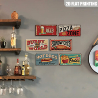 Juego de Letreros Metálicos con Forma de Matrícula de Coche, Decoración Retro para Cocina o Comedor