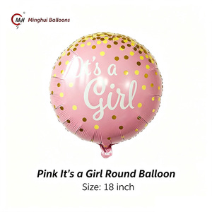 Palloncini in Foil da 18 Pollici '<span class=keywords><strong>È</strong></span> un Maschio' '<span class=keywords><strong>È</strong></span> una Femmina' per Baby Shower, Forma Rotonda e a Cuore, per <span class=keywords><strong>Festa</strong></span> di Rivelazione del Sesso del Neonato - Product Image 4