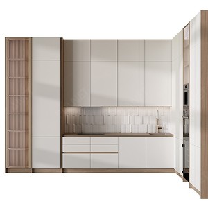 Modern White Matt Finish Built in Kitchen <strong>Pantry</strong> Cupboards Fitted Kitchen Designs Melamine Kitchen <strong>Cabinet</strong> - Product Image 2