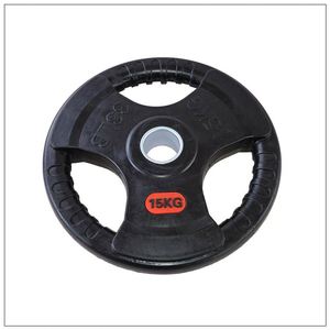Fitness de levantamiento de pesas de triple agarre recubierta de goma de la placa de peso barra <span class=keywords><strong>discos</strong></span> - Product Image 3