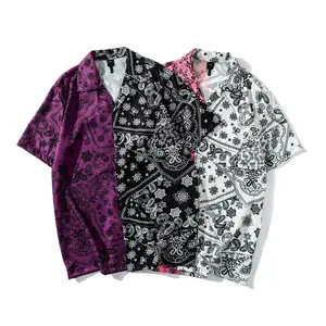 J & H Mode heiß verkaufen Retro bequeme schicke Herren hemden Paisley Bandana zweifarbige Sommer hemden Strand Hawaii Tops