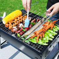 Mini Barbecue Pliant Portable sans Fumée pour Camping en Plein Air, Grille à Charbon en Fer Multifonction pour Cuisson, Pique-niques, Plage et Activités Extérieures