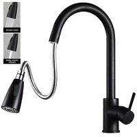 Robinet de cuisine professionnel en acier inoxydable brossé, monocommande avec douchette extractible pour évier de cuisine
