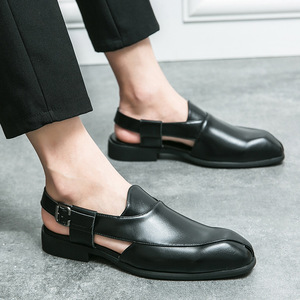 Sandales arabes en cuir faites à la main de grande taille, confortables, pour hommes du Golfe, tongs plates à enfiler, chaussures de luxe pour hommes - Product Image 5