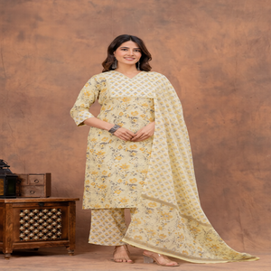 Collection de Salwar Kameez Prêts-à-Porter d'Été – Prix de Gros pour l'Exportation – Ensemble 3 Pièces en Coton Imprimé avec Kurti et Dupatta – Cadeau Idéal pour Elle - Product Image 2