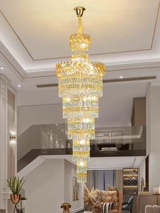 โคมไฟระย้าคริสตัลทรงกลมสีทอง K9 คุณภาพสูง ทันสมัย หรูหรา เหมาะสำหรับห้องโถงโรงแรม บาร์ ห้องจัดเลี้ยง ห้องนั่งเล่น และตกแต่งบ้าน - Product Image 5