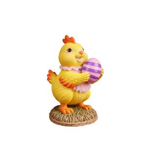 Adorno Festivo <span class=keywords><strong>de</strong></span> Resina con Forma <span class=keywords><strong>de</strong></span> Pollito <span class=keywords><strong>de</strong></span> Pascua con Volantes Rosas, Decoración Encantadora para Estantes y Escritorios, Regalo <span class=keywords><strong>de</strong></span> Resina Personalizado Único y Original - Product Image 1