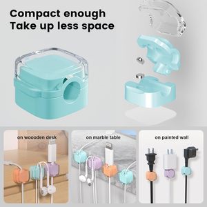 Organizzatore Magnetico per Cavi da <span class=keywords><strong>Scrivania</strong></span> in Plastica con Supporto Adesivo, Resistente e Impermeabile per Auricolari/Cuffie - Product Image 4