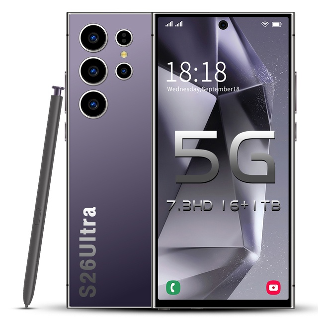 Worldwide Popular S26 Ultra 5G Smart Gaming Phone Deca Core Processor 16GB+1TB Storage 7.3 Inch HD Screen 8000mAh Battery