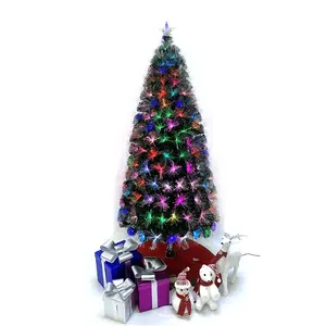 Праздничное Рождество, меняющие цвет, электрическое светодиодное стекловолокно, 4 фута, 120 см, 7,5 дюйма, 12 футов, оптоволоконное освещение, Рождественская елка