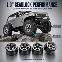 Jantes en plastique ABS à cinq branches de 1,0 pouce avec système Beadlock, pièces de mise à niveau pour RC Crawler, adaptées aux accessoires de voiture RC 1/24, lot de 4