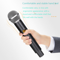 Microphone sans fil, double système de micro dynamique en métal sans fil UHF avec récepteur rechargeable, pour chant karaoké, mariage, DJ, Pa
