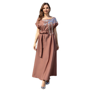 Robes de femmes musulmanes robes légères de luxe pailletées du Moyen-Orient et robes de soirée abaya - Product Image 5