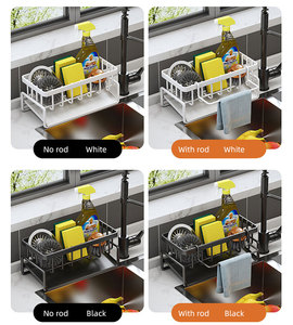 Hot Selling Stainless Steel Sink Organizer With Divider Rag Shelf Chopstick Holder for Kitchen <b>Bathroom</b> Use for Cleaning - Product Image 5