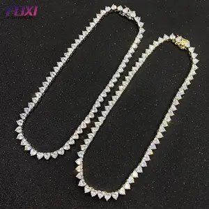 Ожерелье FOXI для теннисной цепи с бриллиантами, ледяное ожерелье, комплект ювелирных изделий