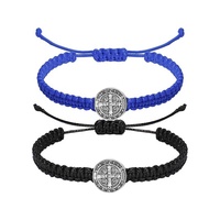 Bracelet en cordon ciré ajustable tissé à la main MOYAMIYA, avec la Vierge Marie, cadeau, bijoux, bracelets unisexes