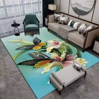 Tapis de salon moderne en velours cristal personnalisable, adapté aux animaux domestiques, facile à nettoyer, pour les espaces intérieurs familiaux